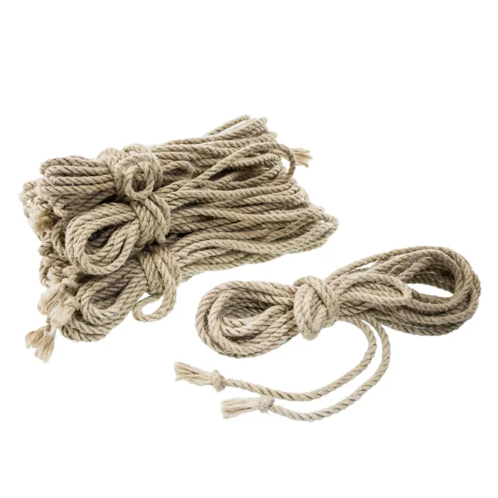 Baumwollseil.de Hanfseil Set 7 X 8 Meter Naturfarben 6 Mm Fesselfertig