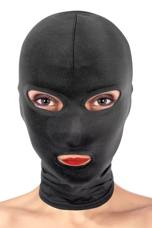 BDSM-Kapuze mit Augen- und Mundöffnung – Fetish Tentation