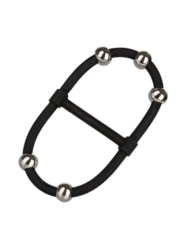 Beaded Dual Silicone Maximizer: Penis-/Hodenring, schwarz