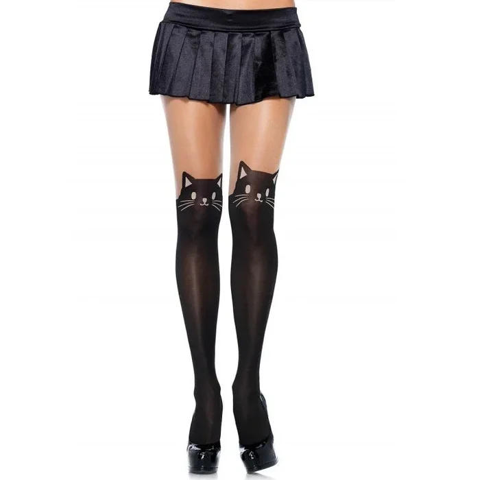 BEIN AVENUE OPAQUE HOSE MIT KATZENZEICHNUNG