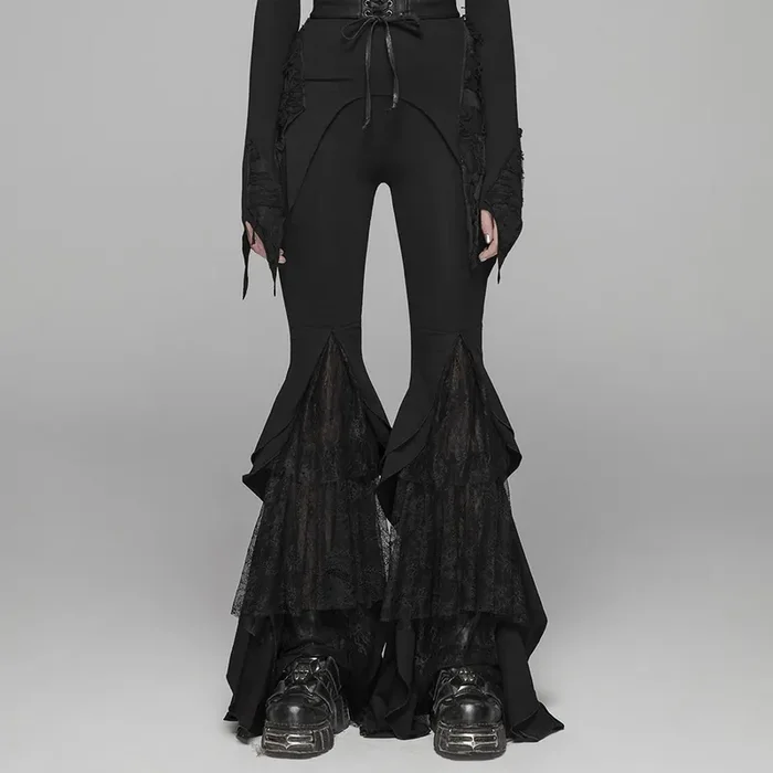 Bell-Bottom Pants mit Rüschen & Spitze