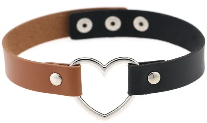 Bicolor Heart Neckholder Schwarz-Braun