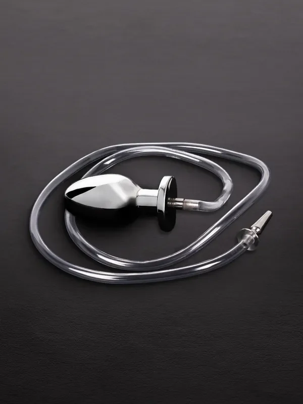 Black Label Fire Hose Edelstahl-Penisplug mit Schlauch und Edelstahl-Analplug
