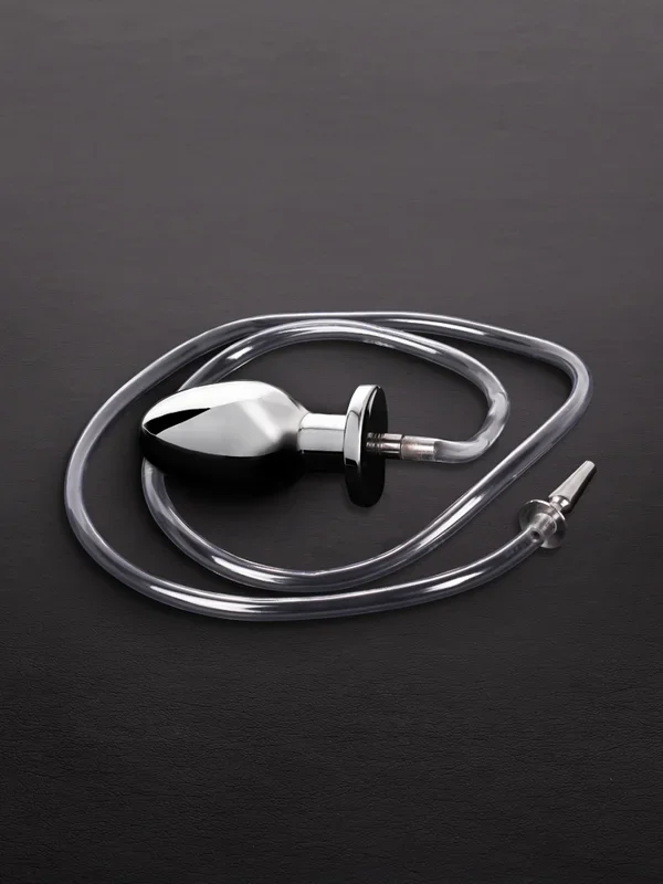Black Label Fire Hose: Edelstahl-Penisplug mit Schlauch und Edelstahl-Analplug