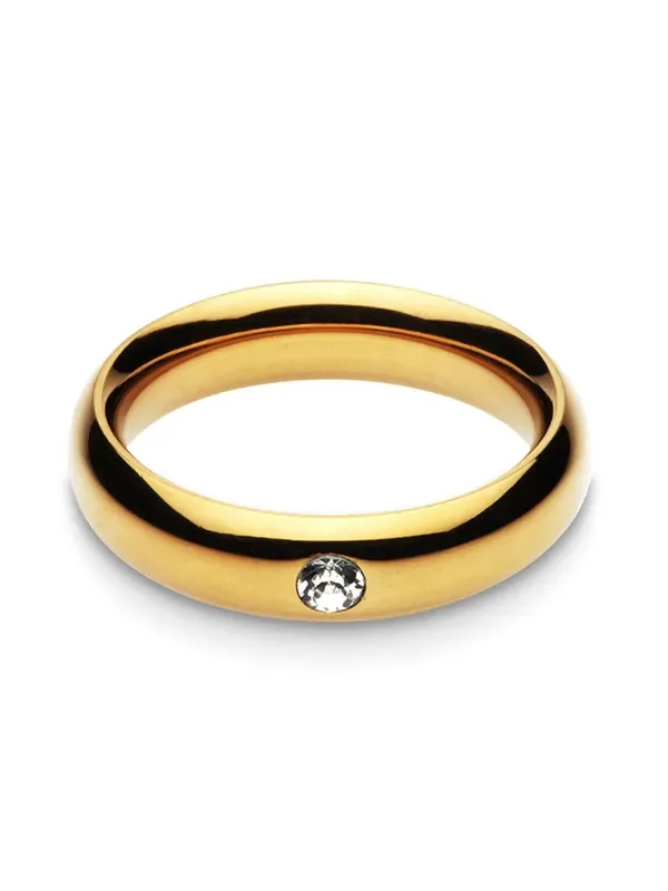 Black Label Jewelled Golden Donut Cockring, gold