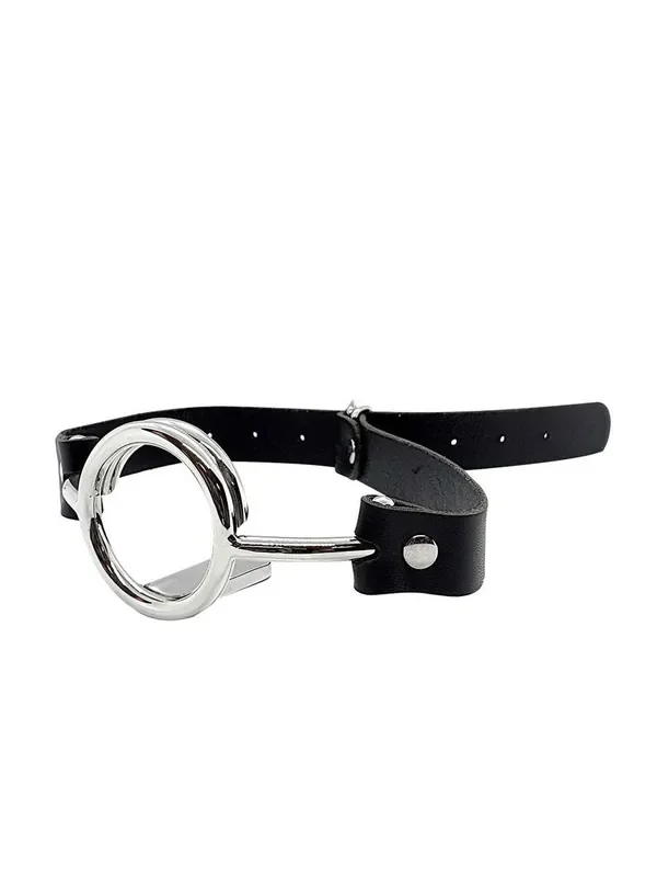Black Label Ring Gag With Tongue Depressor Edelstahl-Mundsperre