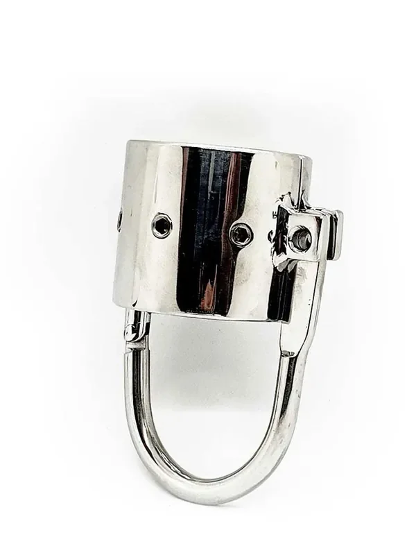 Black Label Spiked Ball Crucher Edelstahl-Hodenstretcher