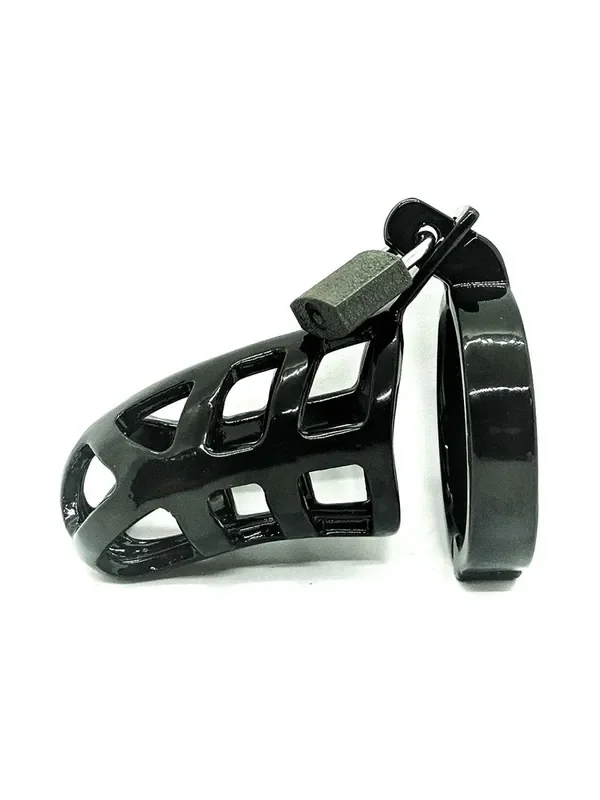 Black Label Stainless Steel Black Chastity Brutus Edelstahl-Peniskäfig, schwarz