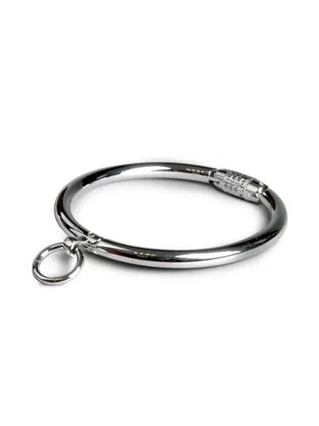 Black Label Stainless Steel Collar With Combination Lock Verschliessbare Edelstahl-Halsfessel