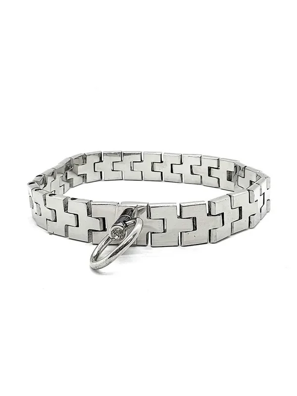 Black Label Watch Band Collar with Gem Lock Edelstahl-Halsband