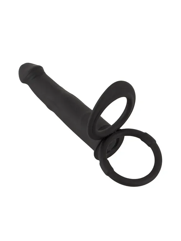 Black Velvets RC Double Fucker Analvibrator mit Penis-/Hodenring, schwarz