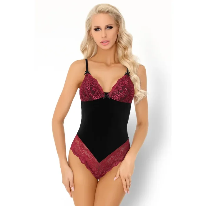 Body mit Spitze zweifarbig