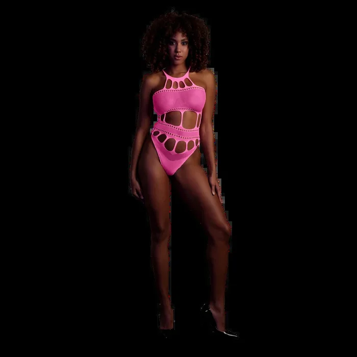 Body with Grecian Neckline – One Size – Neon Pink
