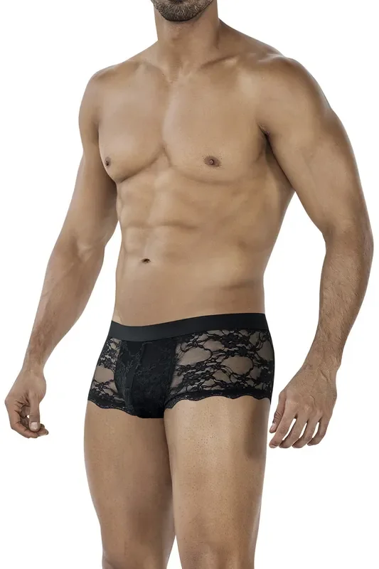 Boxer-Shorts aus Spitze – Schwarz