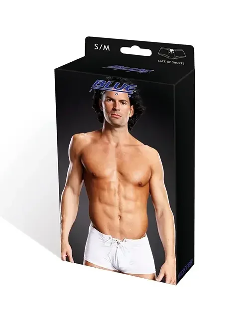 Boxershorts mit Schnürung in weiss