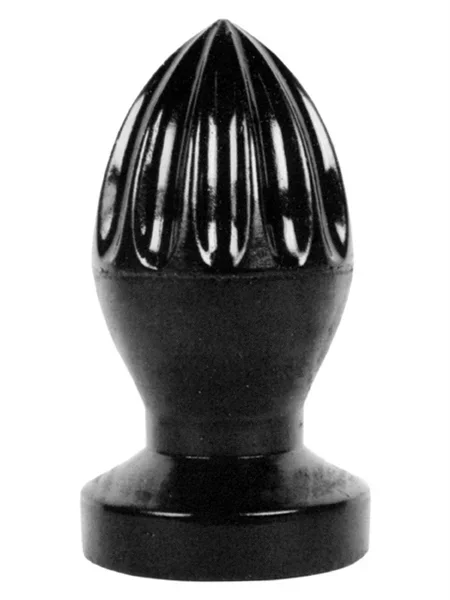Breiter Plug mit Einkerbungen – schwarz