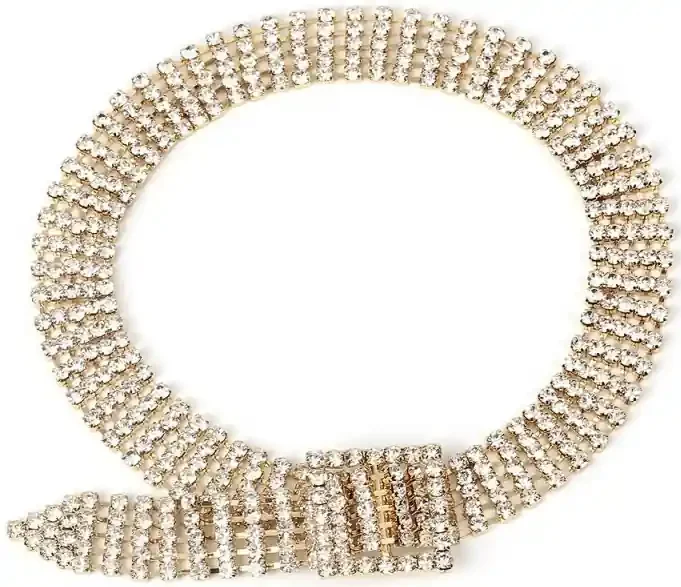 Breites Kristallgoldenes Halsband
