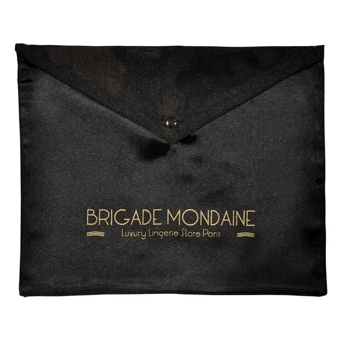 BRIGADE MONDAINE Signature Pochette Lingerie Satin Noir