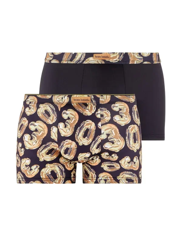 Bruno Banani Balloon Party Short 2er Pack, schwarz/gold print