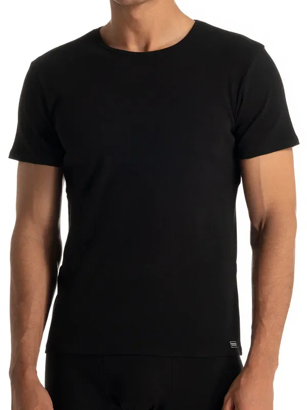 Bruno Banani Fine Rib T-Shirt, schwarz