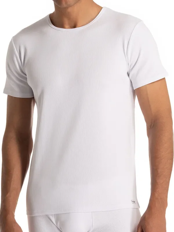 Bruno Banani Fine Rib T-Shirt, weiß