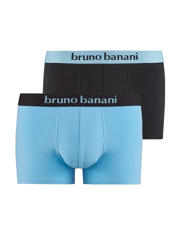 Bruno Banani Flowing Short 2er Pack, himmelblau/schwarz
