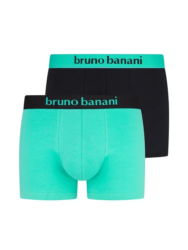 Bruno Banani Flowing Short 2er Pack, jadegrün/schwarz