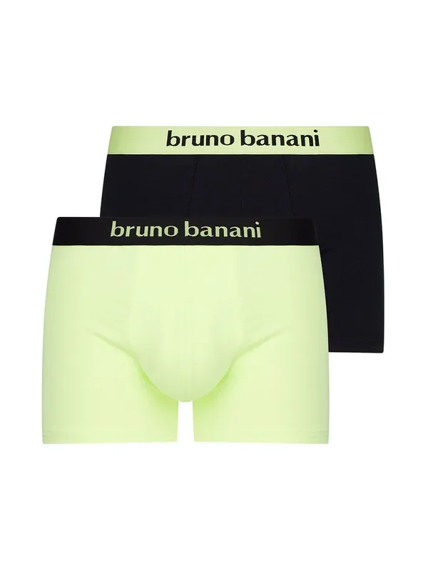 Bruno Banani Flowing Short 2er Pack, lime/schwarz