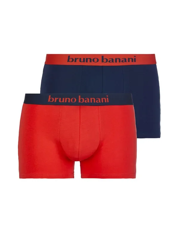 Bruno Banani Flowing Short 2er Pack, rot//blau