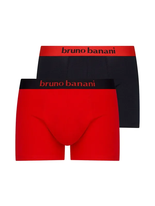 Bruno Banani Flowing Short 2er Pack, salsarot/schwarz