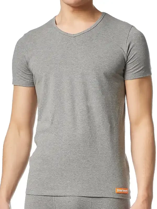 Bruno Banani Warm Up V-Neck-Shirt, graumelange