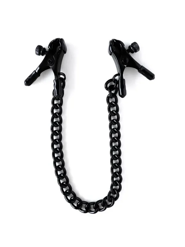 BRUTUS Bite Heavy Nipple Clamps Nippelklemmen mit Kette, schwarz