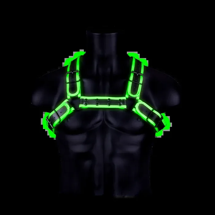 Bulldog Harness with Buckle – Glow in the Dark – S/M