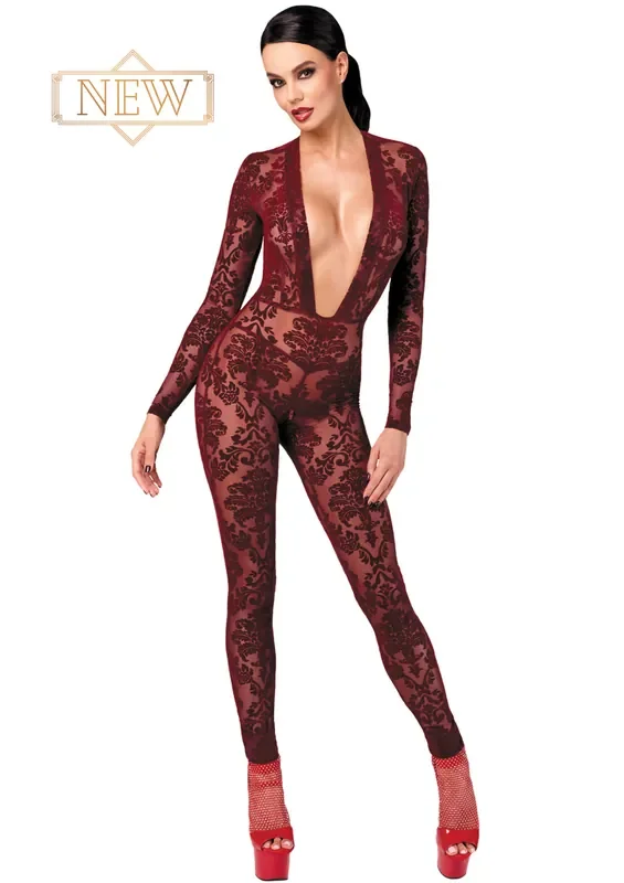 Burgunderroter Catsuit