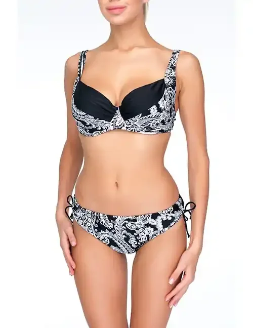 Cabrio Bikini mit Neckholder-Träger schwarz