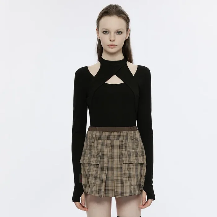 Casual Gothic Jersey Top