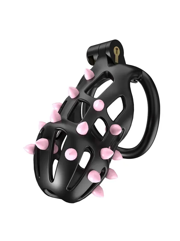 CELLMATE FlexiSpike Chastity Cage Size 2 Peniskäfig mit Spikes Größe 2, schwarz/pink