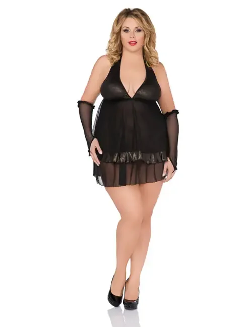Chemise + Armstulpen SB/1023 schwarz