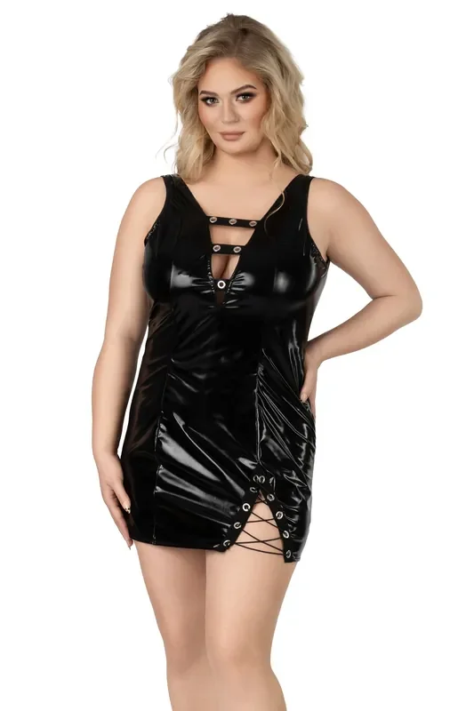 Chemise im WetlookStil