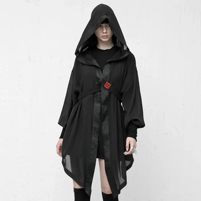 Chiffon-Cardigan mit Criss-Cross-Gürtelriemen