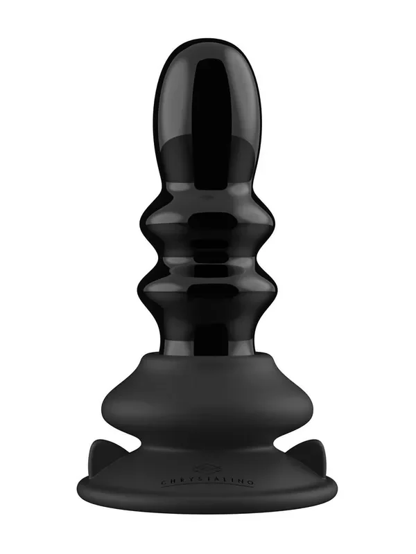 Chrystalino Ribbly Glas-Vibrator, schwarz