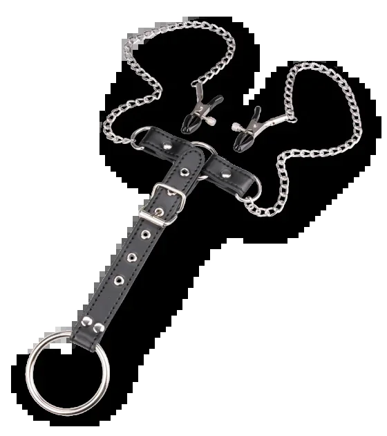 Cockring aus Metall mit Nippelklemmen