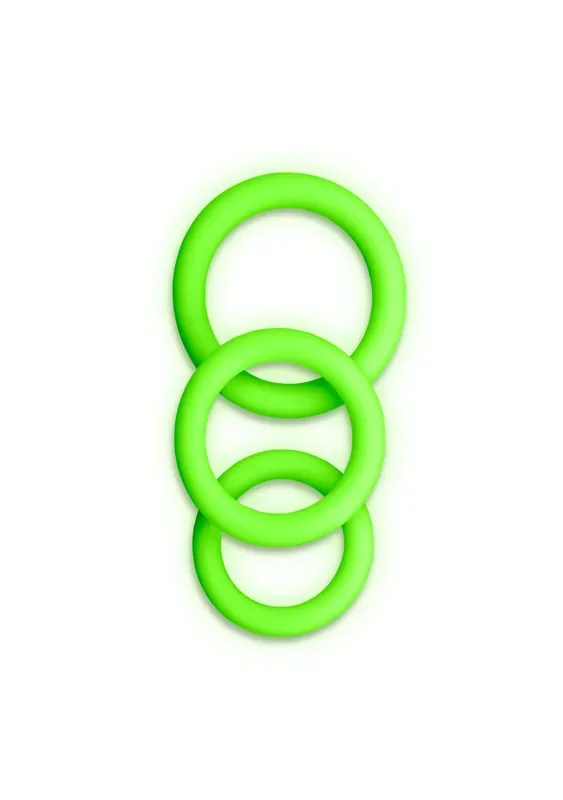 Cockring-Set 3-teilig – Glow in the Dark – Neon Grün
