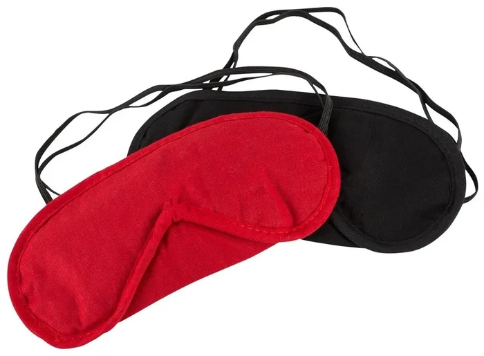Cottelli Accessoires – Augenmasken-Set rot/schwarz