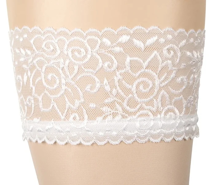 Cottelli Collection Lingerie Halterlose Strümpfe Weiß L