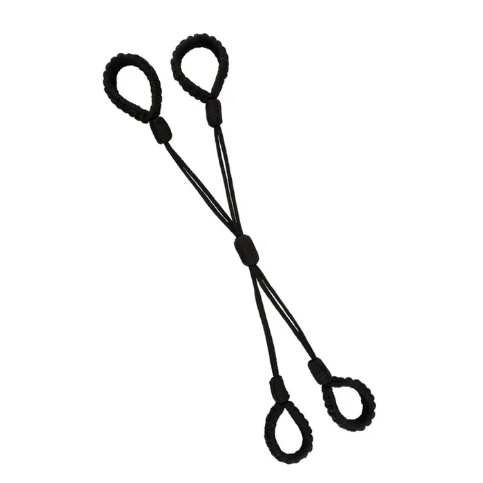 Cotton rope tether cross with loops for hands and feet