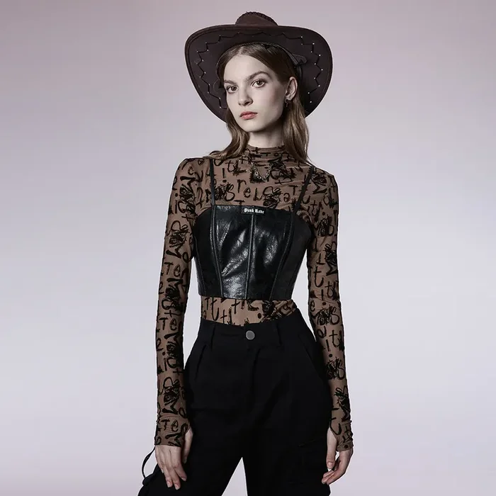 Crop-Top mit Biker-Ästhetik