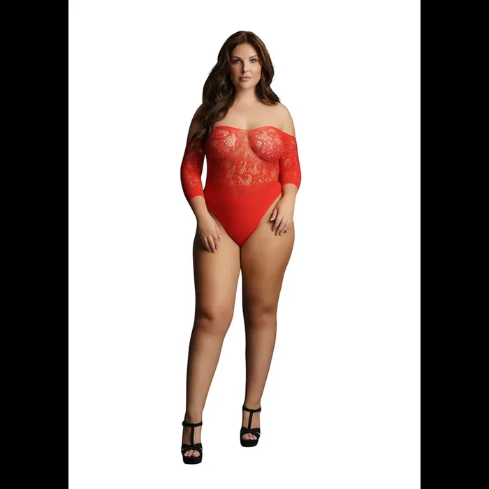 Crotchless Rhinestone Teddy – Plus Size
