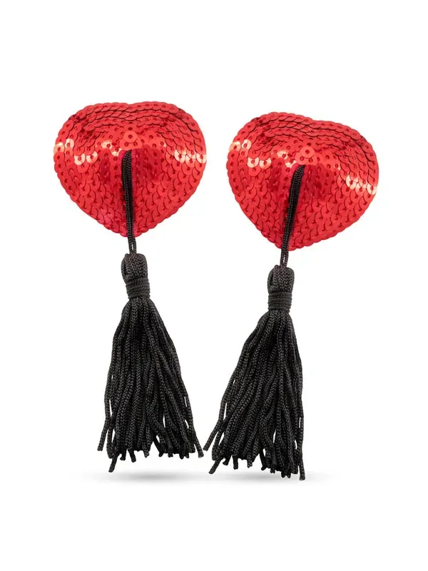 Crushious Bettie Boobs Nipple Tassels, rot/schwarz