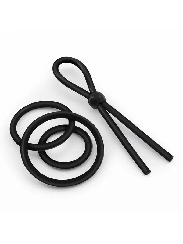 Crushious Daltons 4-teiliges Penisring-Set, schwarz